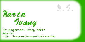 marta ivany business card